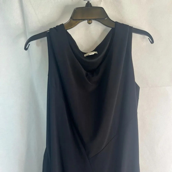 Cato Dress Formal Black w White Pleated Asymmetrical Flare on One Side Sz 14/16W - Picture 3 of 11